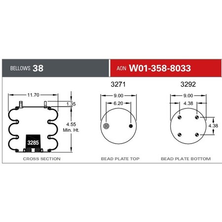 Firestone 38R 38D RB 3/4CF 1/2ST 4BN, W013588033 W013588033